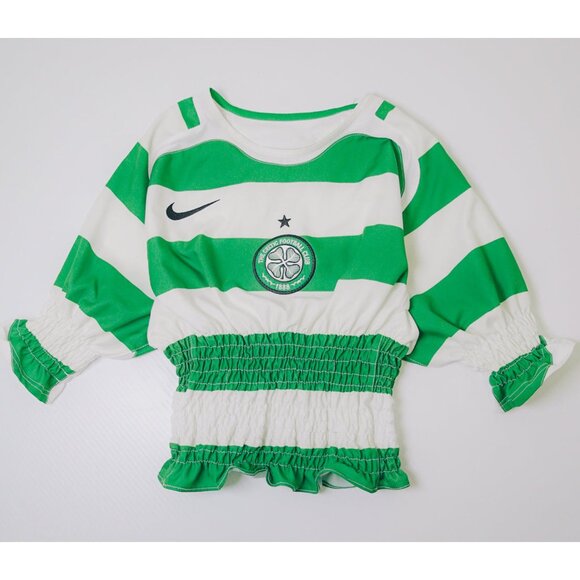 Rework Shirred Nike Celtic FC Football Jersey S/M - Picture 7 of 9